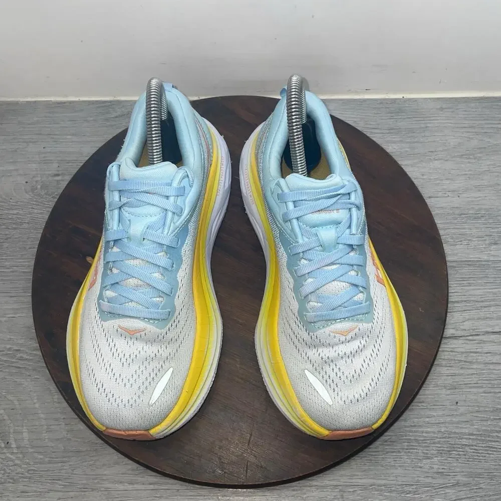 Hoka One One Bondi 8 Womens 6.5 B Shoes Blue Running Sneakers 1127952 SSCA - Picture 6 of 13